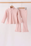 Pink scallped zipper active set - Aaria Tees Aaria Tees