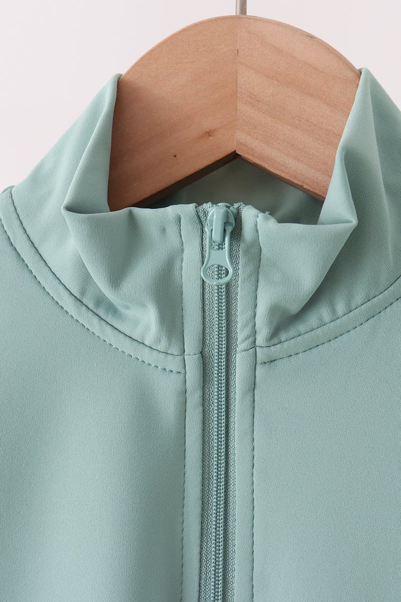 Sage scallped zipper active set - Aaria Tees Aaria Tees