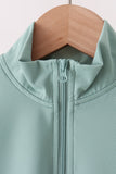 Sage scallped zipper active set - Aaria Tees Aaria Tees