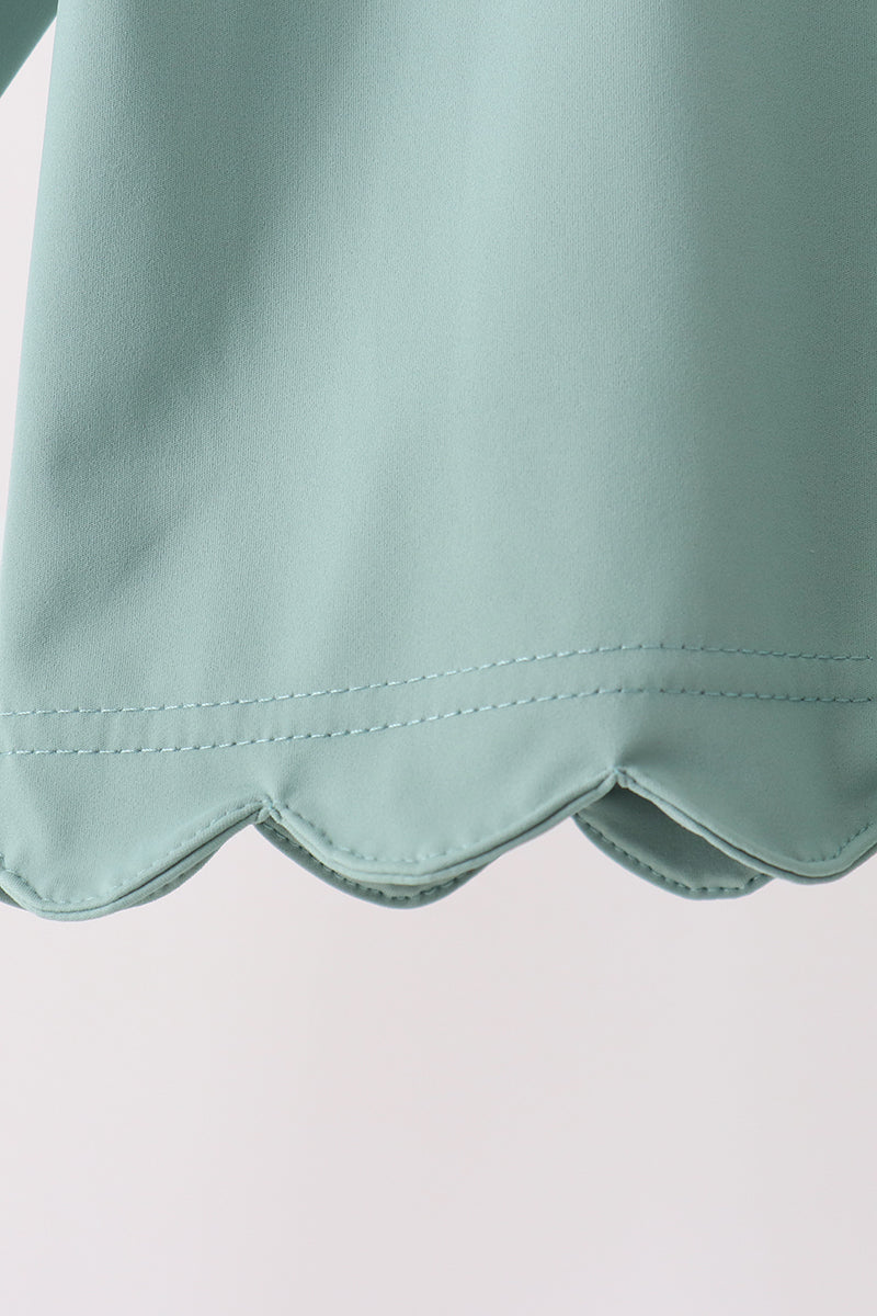 Sage scallped zipper active set - Aaria Tees Aaria Tees