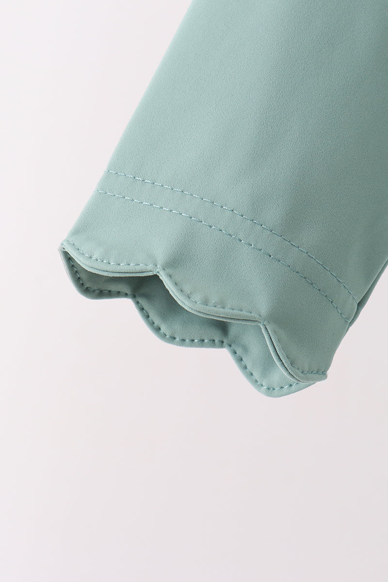 Sage scallped zipper active set - Aaria Tees Aaria Tees