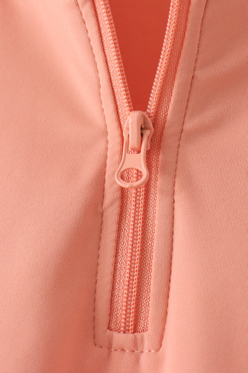 Coral scallped zipper active set - Aaria Tees Aaria Tees