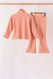 Coral scallped zipper active set - Aaria Tees Aaria Tees