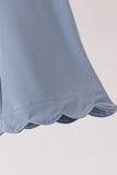 Dusty slate blue scallped zipper active set - Aaria Tees Aaria Tees