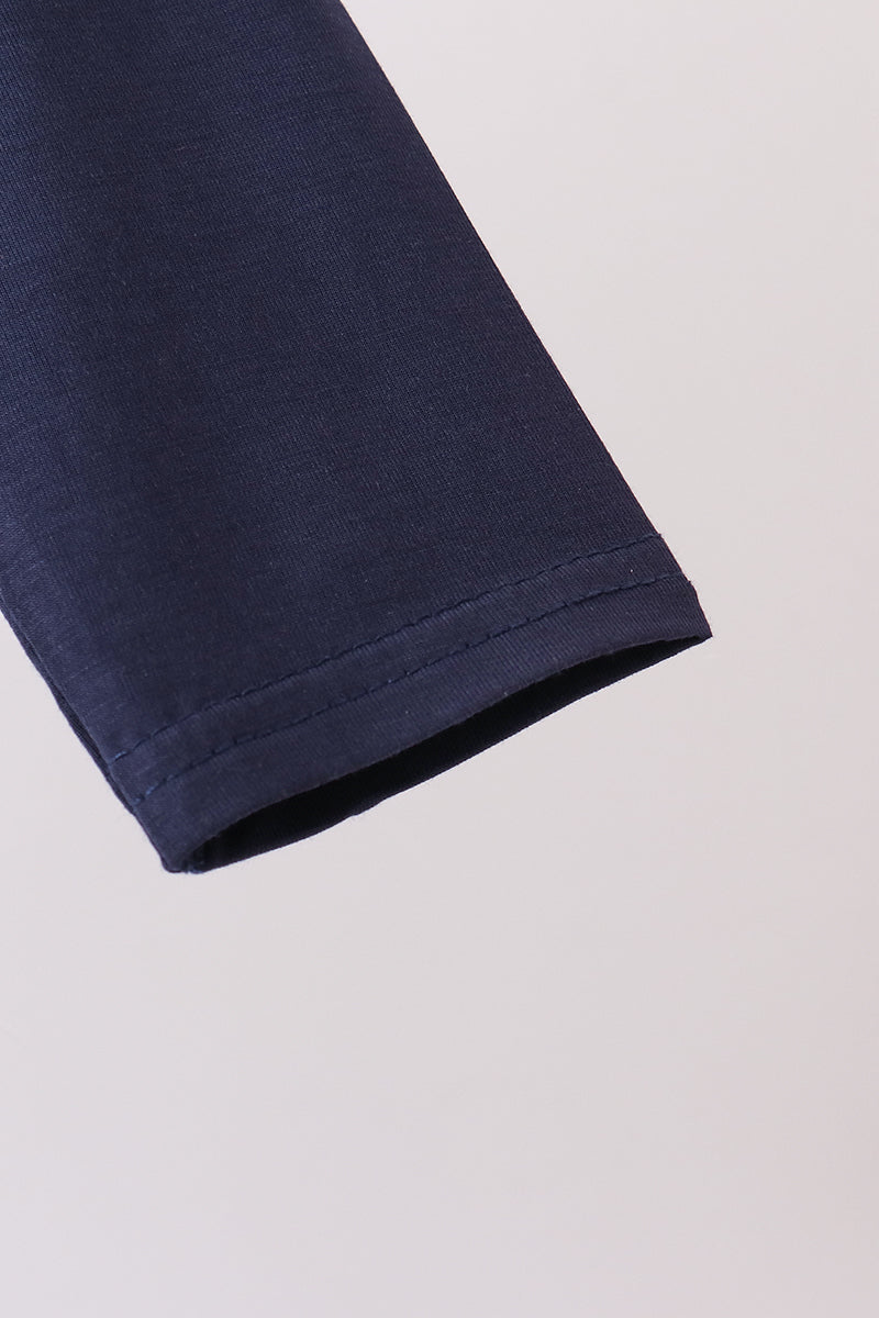 Navy zipper bamboo anti-slip romper - Aaria Tees Aaria Tees