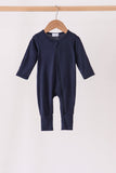 Navy zipper bamboo romper - Aaria Tees Aaria Tees
