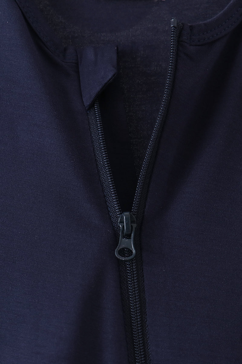 Navy zipper bamboo romper - Aaria Tees Aaria Tees