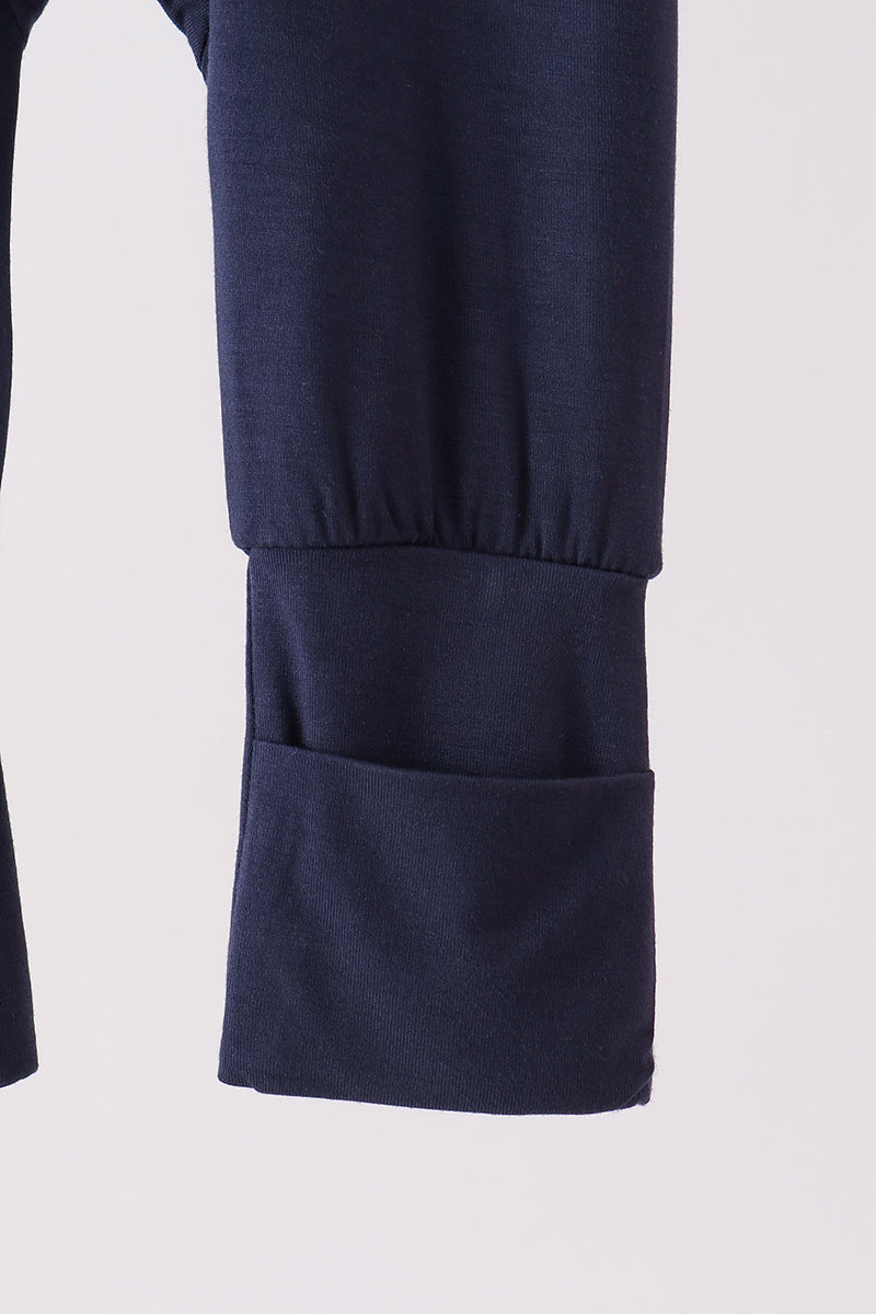 Navy zipper bamboo romper - Aaria Tees Aaria Tees