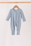 Blue zipper bamboo romper - Aaria Tees Aaria Tees