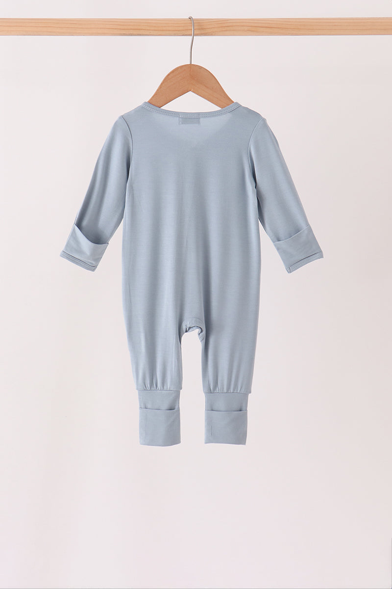 Blue zipper bamboo romper - Aaria Tees Aaria Tees