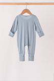 Blue zipper bamboo romper - Aaria Tees Aaria Tees