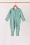 Sage zipper bamboo anti-slip romper - Aaria Tees Aaria Tees