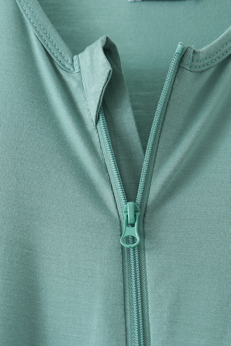 Sage zipper bamboo anti-slip romper - Aaria Tees Aaria Tees
