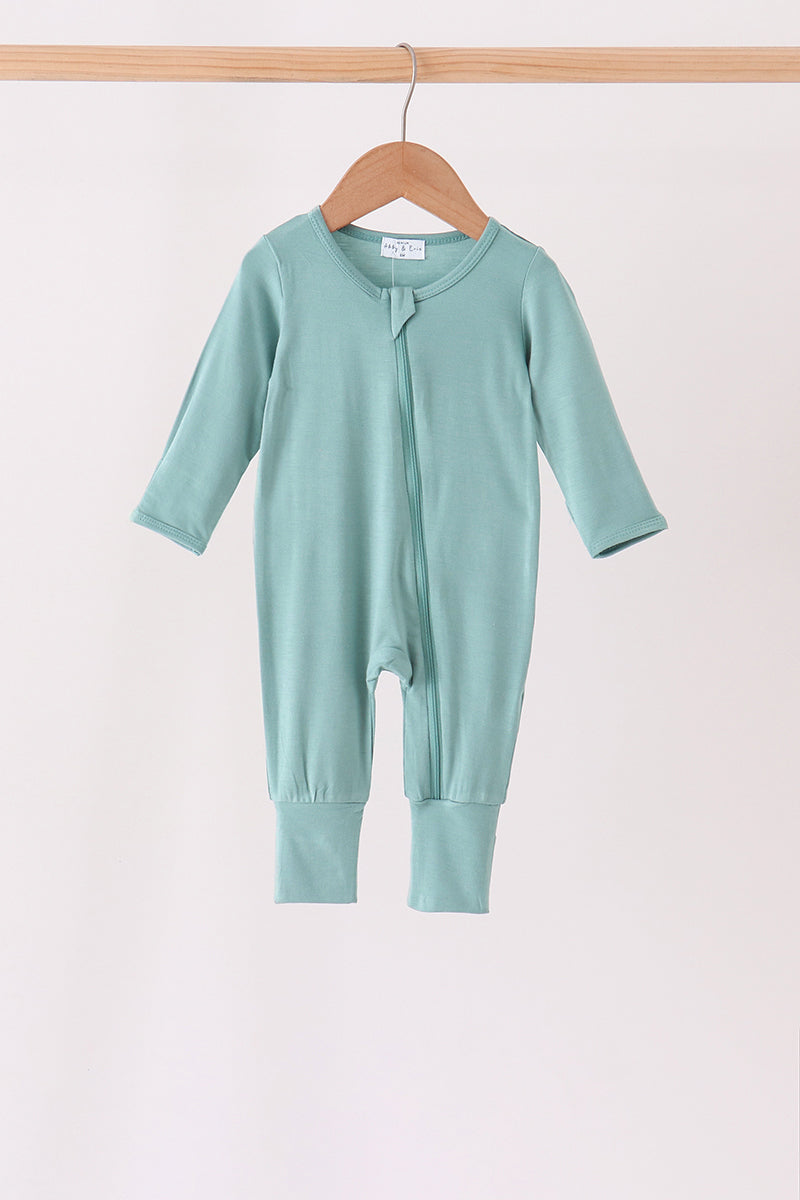 Sage zipper bamboo romper - Aaria Tees