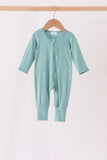 Sage zipper bamboo romper - Aaria Tees Aaria Tees