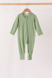 Green zipper bamboo anti-slip romper - Aaria Tees Aaria Tees