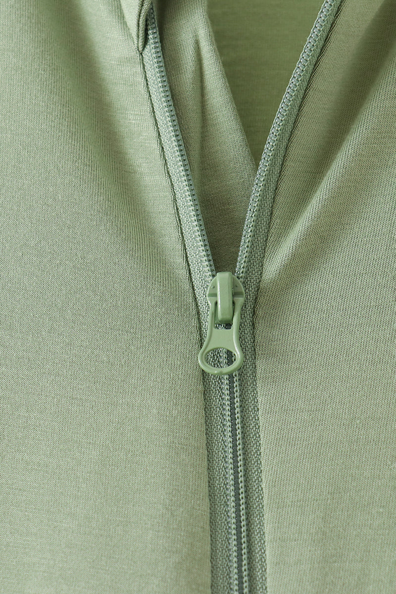Green zipper bamboo anti-slip romper - Aaria Tees Aaria Tees