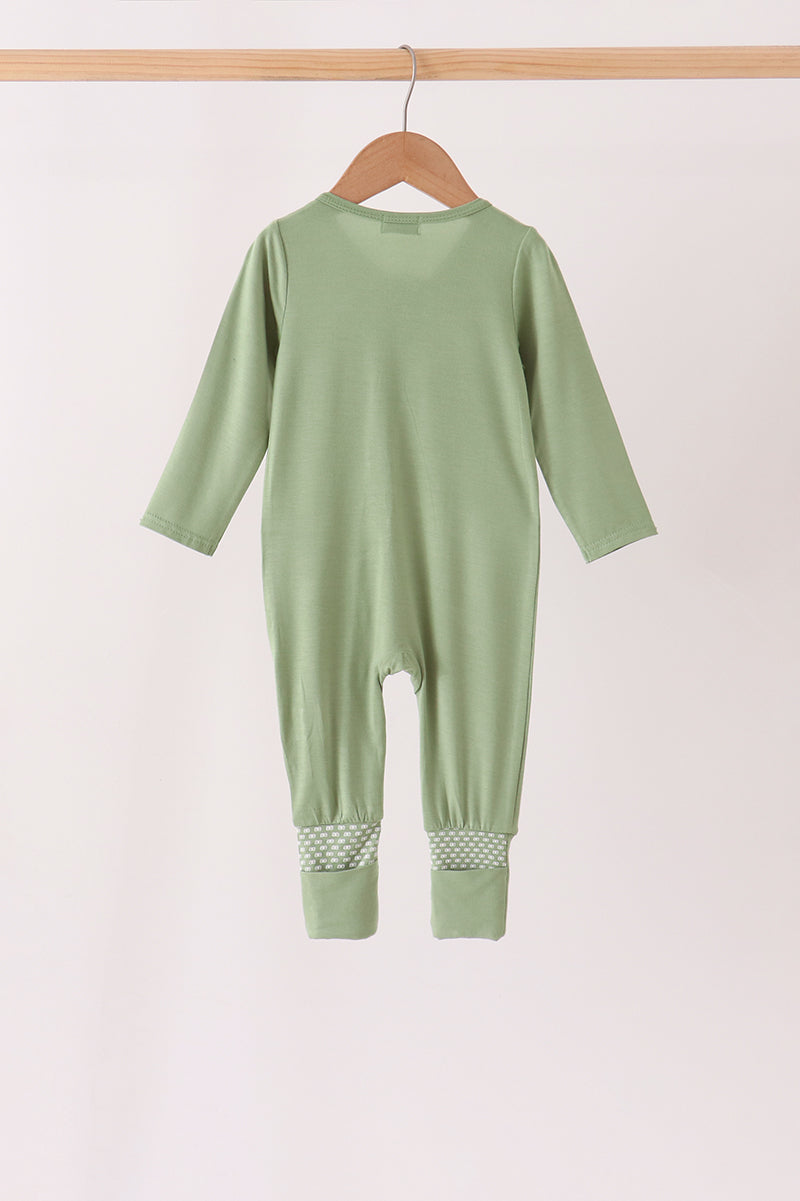 Green zipper bamboo anti-slip romper - Aaria Tees Aaria Tees