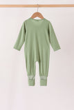 Green zipper bamboo anti-slip romper - Aaria Tees Aaria Tees