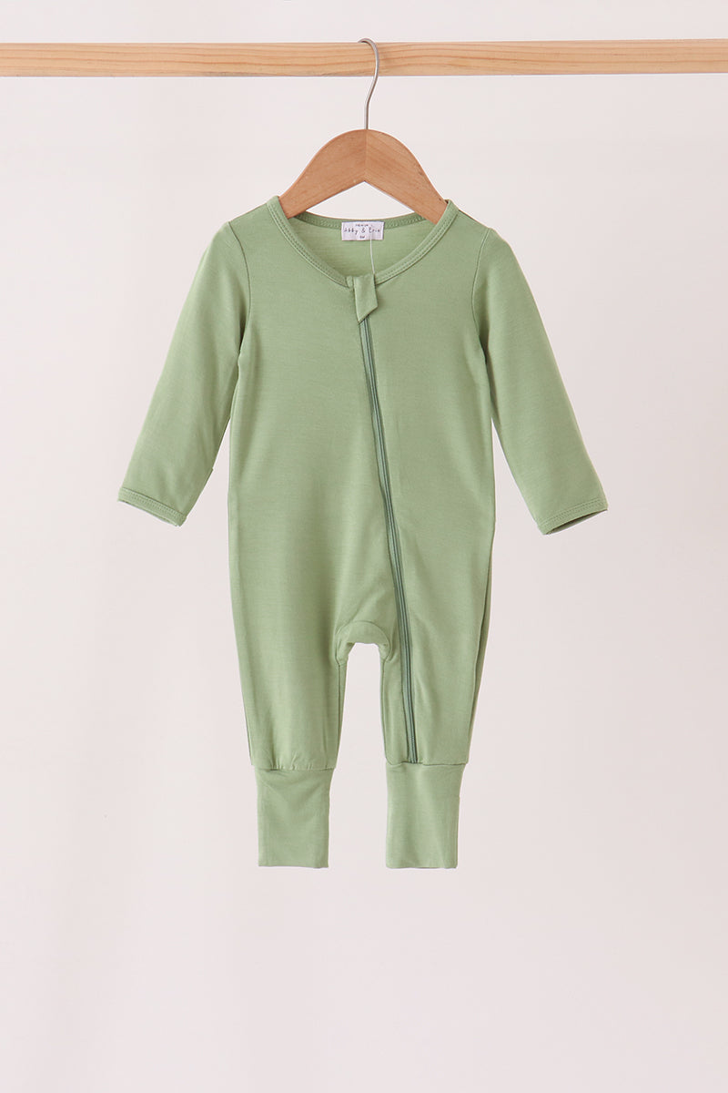 Green zipper bamboo romper - Aaria Tees Aaria Tees