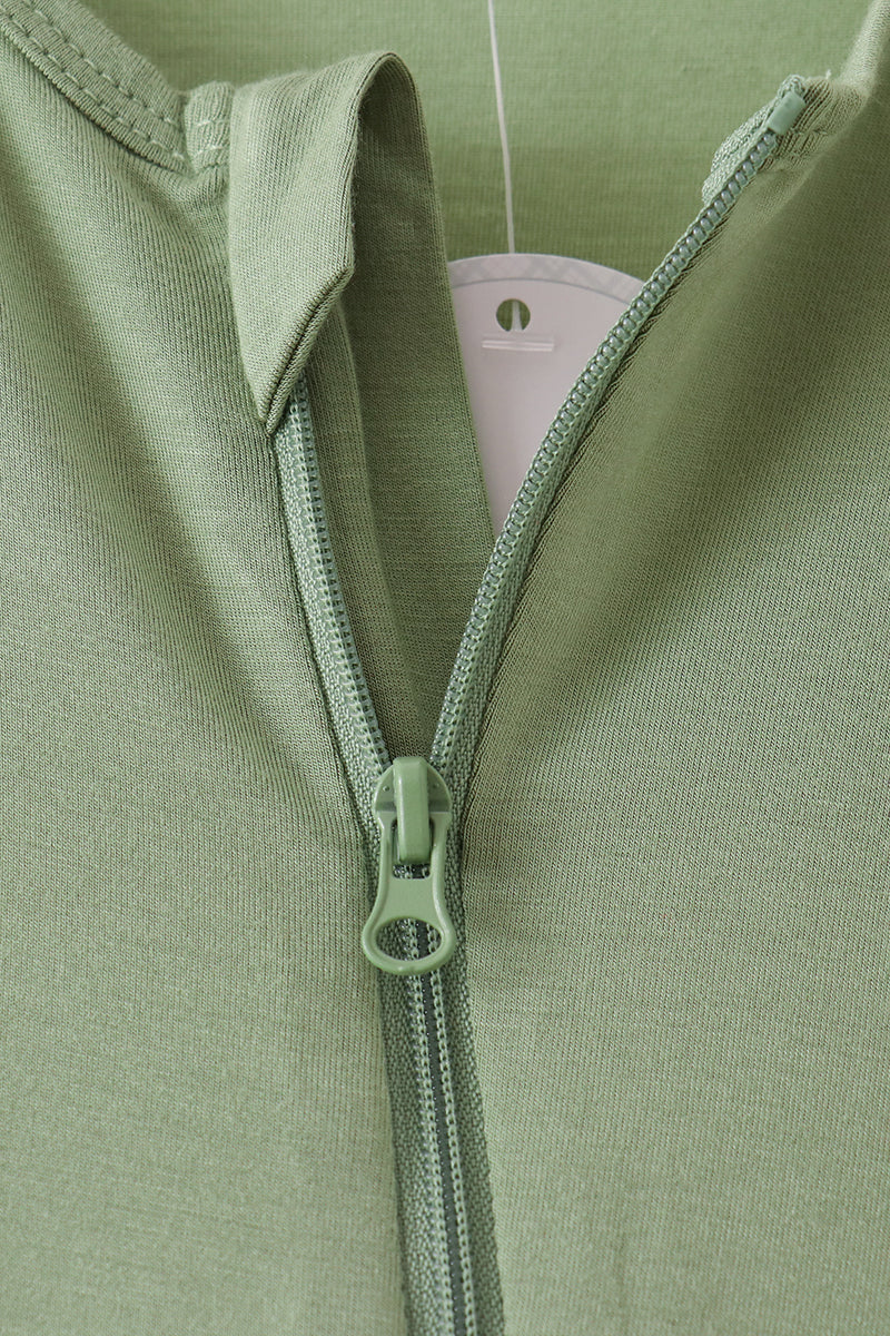 Green zipper bamboo romper - Aaria Tees Aaria Tees