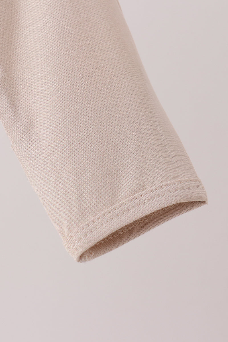 Beige zipper bamboo romper - Aaria Tees Aaria Tees