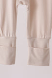 Beige zipper bamboo romper - Aaria Tees Aaria Tees