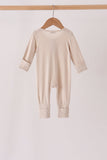 Beige zipper bamboo romper - Aaria Tees Aaria Tees
