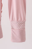 Pink ruffle zipper bamboo anti-slip romper – view 5 Aaria Tees