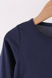 Navy bamboo pajama set – view 2 Aaria Tees