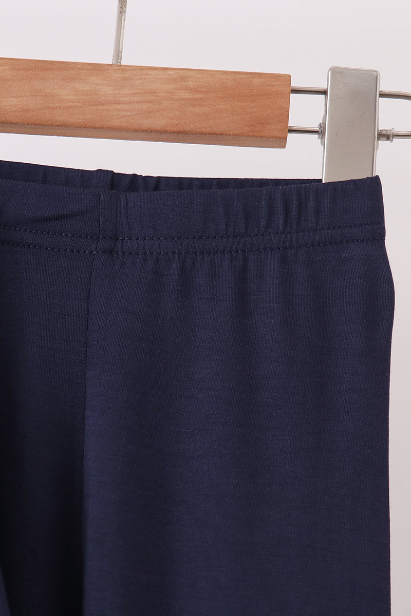 Navy bamboo pajama set – view 3 Aaria Tees
