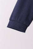 Navy bamboo pajama set – view 4 Aaria Tees