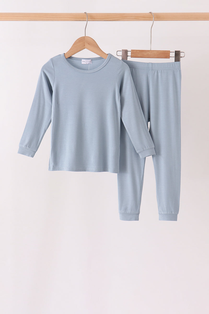 Blue bamboo pajama set – wholesale for boutiques | Honeydew USA Aaria Tees