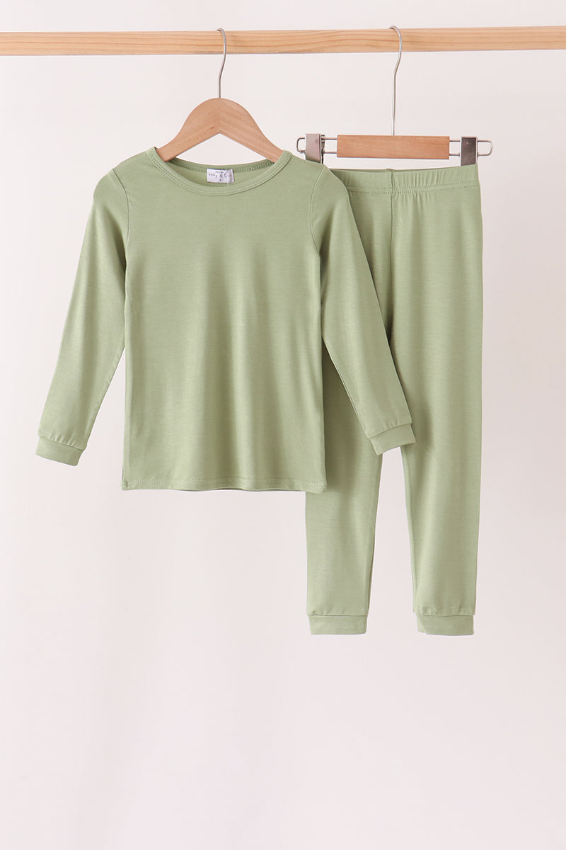 Green bamboo pajama set – wholesale for boutiques | Honeydew USA Aaria Tees