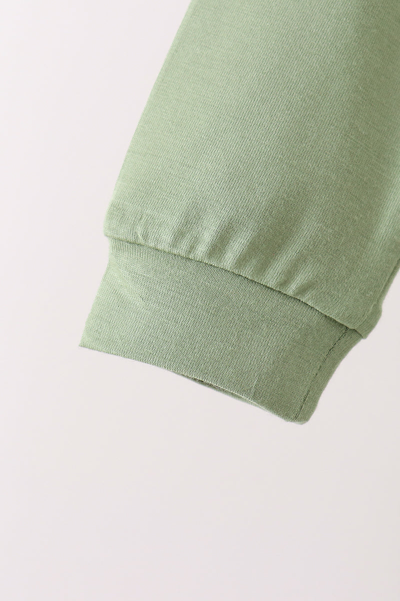 Green bamboo pajama set – view 5 Aaria Tees