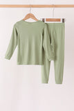 Green bamboo pajama set – view 6 Aaria Tees