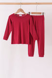 Burgundy bamboo pajama set – wholesale for boutiques | Honeydew USA Aaria Tees