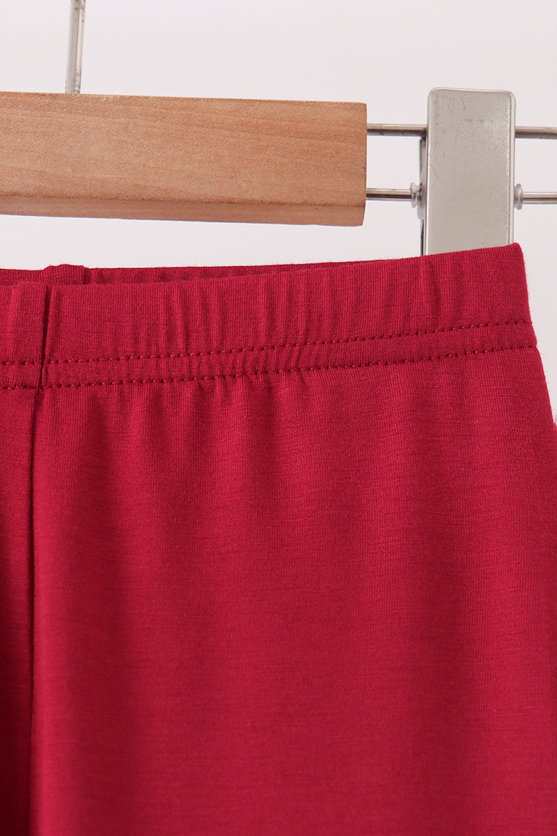 Burgundy bamboo pajama set – view 4 Aaria Tees