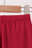 Burgundy bamboo pajama set – view 4 Aaria Tees