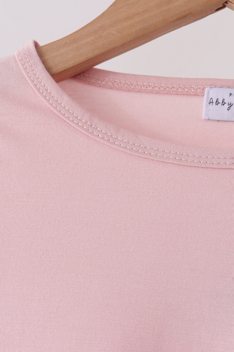 Pink bamboo pajama set – view 2 Aaria Tees