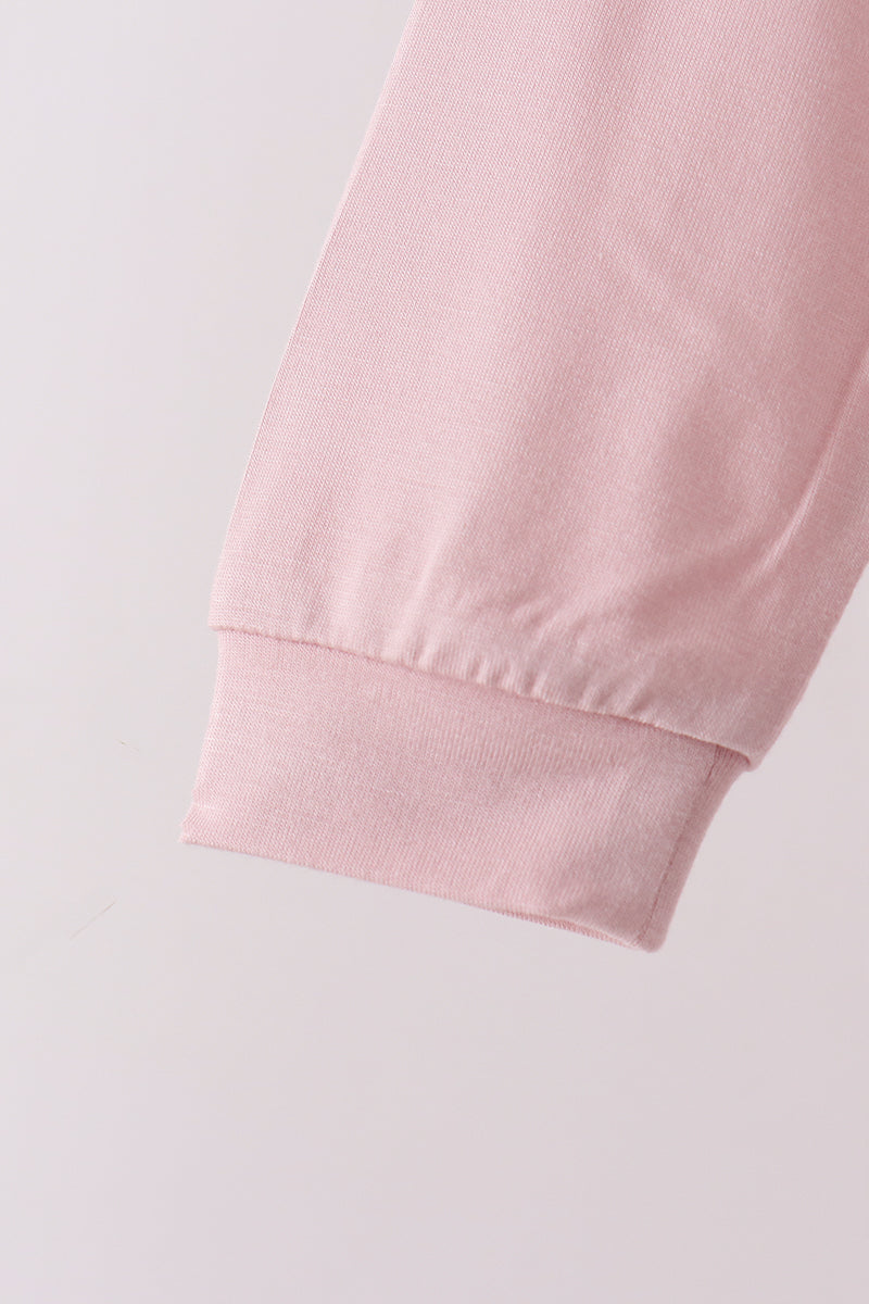 Pink bamboo pajama set – view 4 Aaria Tees