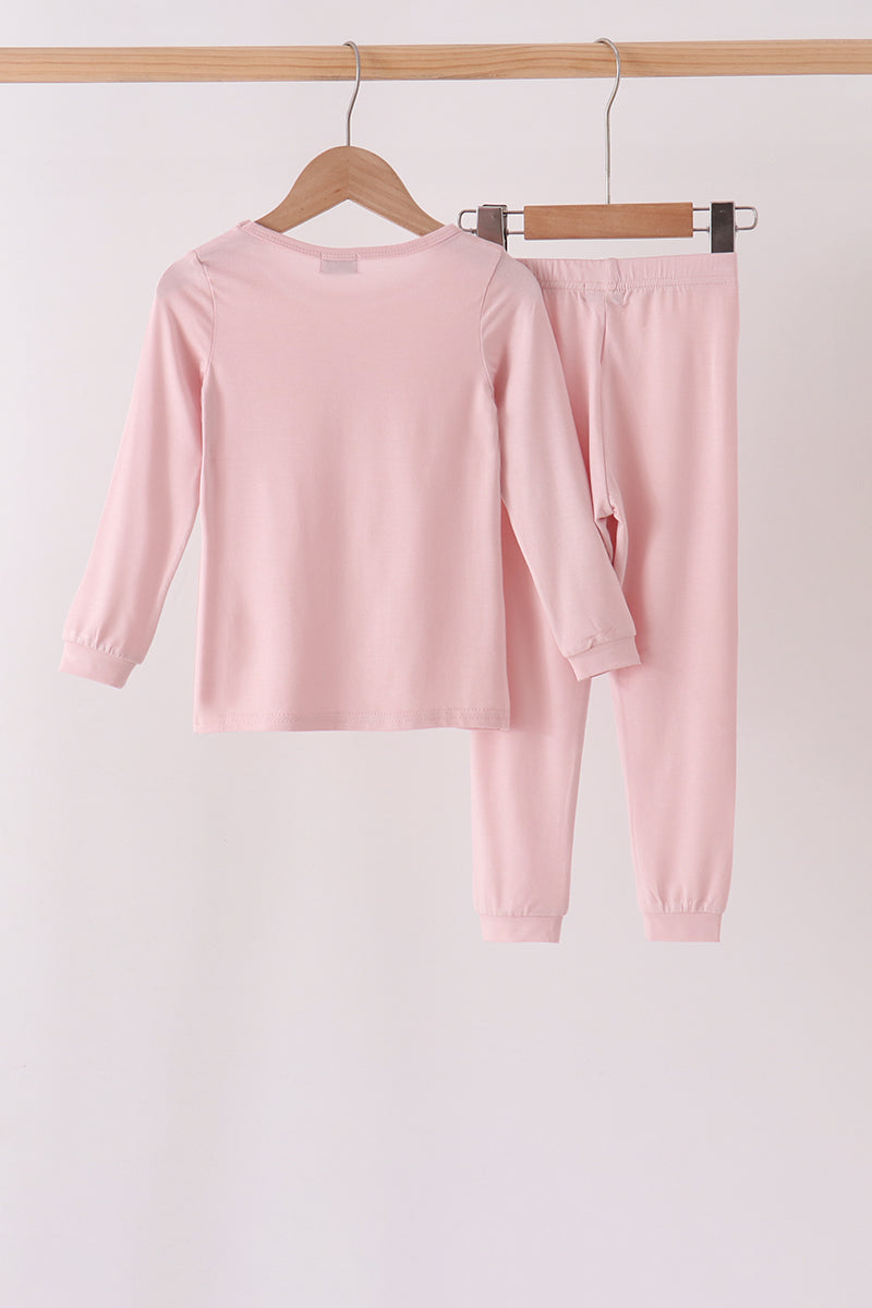 Pink bamboo pajama set – view 6 Aaria Tees