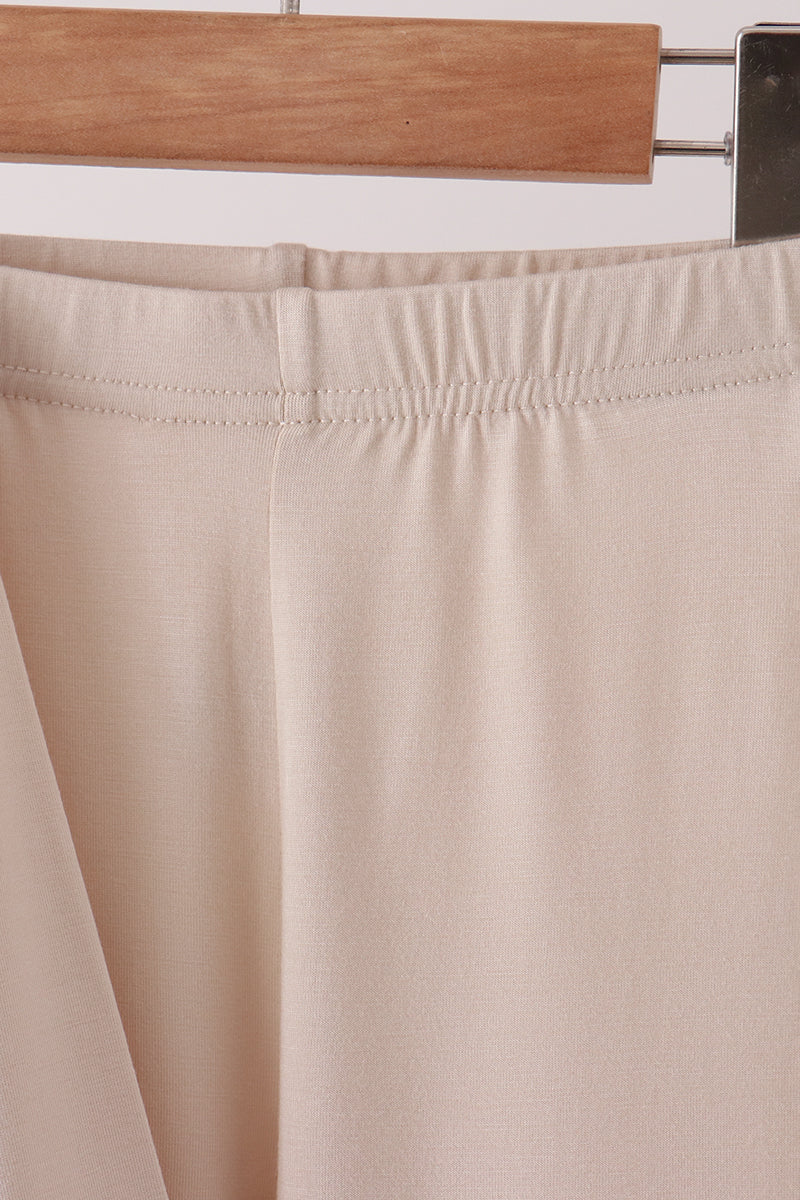 Beige bamboo pajama set – view 3 Aaria Tees