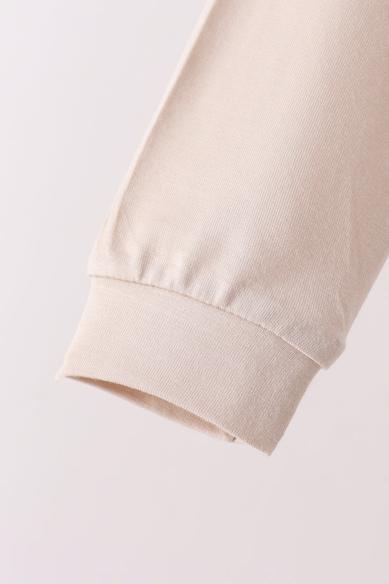 Beige bamboo pajama set – view 4 Aaria Tees