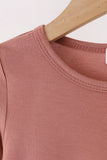 Dusty rose bamboo pajama set – view 2 Aaria Tees