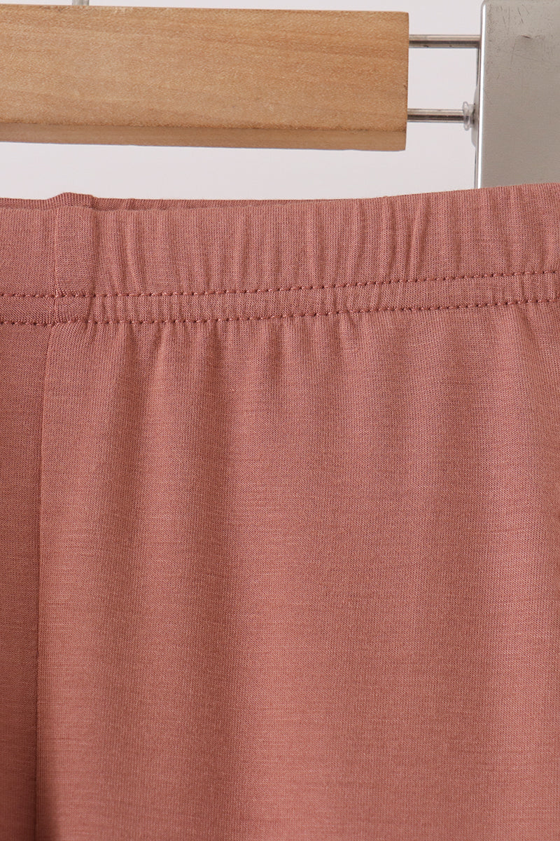 Dusty rose bamboo pajama set – view 4 Aaria Tees