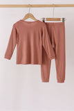 Dusty rose bamboo pajama set – view 5 Aaria Tees