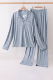 Blue bamboo mom pajama set – wholesale for boutiques | Honeydew USA Aaria Tees