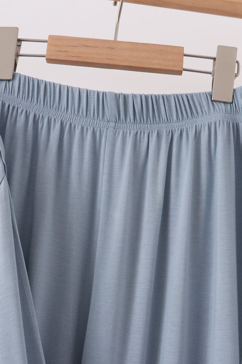 Blue bamboo mom pajama set – view 4 Aaria Tees