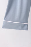 Blue bamboo mom pajama set – view 5 Aaria Tees